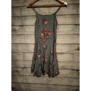 Forever 21 Small Plaid Floral Backless Dress